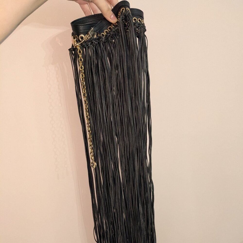 Black fringe waist belt - Picture 3 of 3